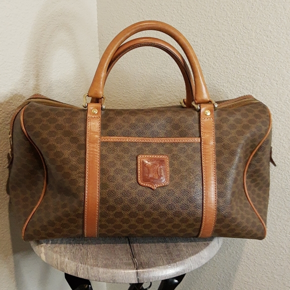 Celine Brown Coated Leather Trim Bag - Picture 1 of 12
